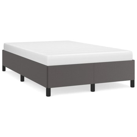 Gray synthetic leather bed frame 120x190 cm by , Beds and slatted bases - Ref: Foro24-379526, Price: 115,99 €, Discount: %