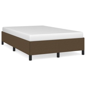 Estructura de cama tela marrón oscuro 120x190 cm de , Camas y somieres - Ref: Foro24-379511, Precio: 114,99 €, Descuento: %