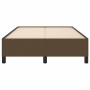 Estructura de cama tela marrón oscuro 120x190 cm de , Camas y somieres - Ref: Foro24-379511, Precio: 114,99 €, Descuento: %