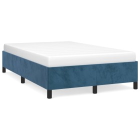 Dark blue velvet bed frame 120x190 cm by , Beds and slatted bases - Ref: Foro24-379532, Price: 114,43 €, Discount: %