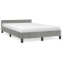 Bed frame with light gray velvet headboard 120x190 cm by , Beds and slatted bases - Ref: Foro24-379547, Price: 111,28 €, Disc...