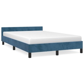 Dark blue velvet bed frame with headboard 120x190 cm by , Beds and slatted bases - Ref: Foro24-379551, Price: 110,99 €, Disco...