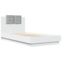 Estructura de cama con cabecero y luces LED blanco 90x190 cm de , Camas y somieres - Ref: Foro24-3210059, Precio: 169,32 €, D...