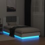 Estructura de cama con cabecero y luces LED blanco 90x190 cm de , Camas y somieres - Ref: Foro24-3210059, Precio: 169,32 €, D...