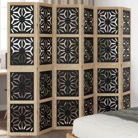 Divider screen 6 panels solid Paulownia wood brown black by , Room dividers - Ref: Foro24-358810, Price: 159,22 €, Discount: %