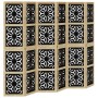 Divider screen 6 panels solid Paulownia wood brown black by , Room dividers - Ref: Foro24-358810, Price: 158,98 €, Discount: %