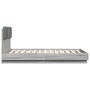 Bed frame with headboard LED lights Sonoma gray 135x190 cm by , Beds and slatted bases - Ref: Foro24-3210050, Price: 190,77 €...