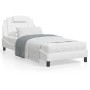 Bed frame with headboard white synthetic leather 90x190cm by , Beds and slatted bases - Ref: Foro24-3208062, Price: 144,56 €,...