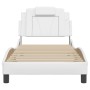 Bed frame with headboard white synthetic leather 90x190cm by , Beds and slatted bases - Ref: Foro24-3208062, Price: 144,56 €,...