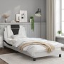 Bed with black and white synthetic leather headboard 80x200 cm by , Beds and slatted bases - Ref: Foro24-3208060, Price: 157,...