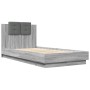 Bed frame headboard LED lights Sonoma gray 75x190 cm by , Beds and slatted bases - Ref: Foro24-3210071, Price: 162,93 €, Disc...