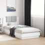 White engineered wood bed frame with headboard 75x190 cm by , Beds and slatted bases - Ref: Foro24-3209975, Price: 132,63 €, ...