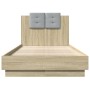 Cama con cabecero madera de ingeniería roble Sonoma 75x190 cm de , Camas y somieres - Ref: Foro24-3209977, Precio: 128,77 €, ...