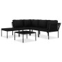 6-piece garden furniture set with black PVC cushions by vidaXL, Garden sets - Ref: Foro24-48589, Price: 443,30 €, Discount: %