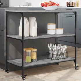 Carrito de cocina madera ingeniería gris Sonoma 102x50x95 cm de , Carros de cocina y comedor - Ref: Foro24-842324, Precio: 92...