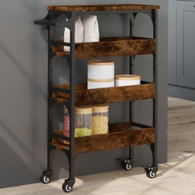 Smoked oak engineered wood kitchen cart 53x20x76 cm by , Kitchen and dining carts - Ref: Foro24-842353, Price: 51,65 €, Disco...