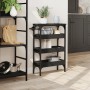 Black engineered wood kitchen cart 53x20x76 cm by , Kitchen and dining carts - Ref: Foro24-842351, Price: 61,56 €, Discount: %