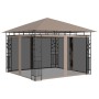 Pavillon mit Moskitonetz und LED-Lichtleiste in Taupe, 3 x 3 x 2,73 m, 180 g/m² von vidaXL, Zelte und Pavillons - Ref: Foro24...