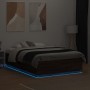 Bed frame with LED lights oak brown wood 120x190 cm by , Beds and slatted bases - Ref: Foro24-3209659, Price: 156,99 €, Disco...