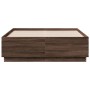 Bed frame with LED lights oak brown wood 120x190 cm by , Beds and slatted bases - Ref: Foro24-3209659, Price: 156,99 €, Disco...