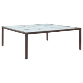 Brown synthetic rattan garden dining table 200x200x74 cm by vidaXL, Garden tables - Ref: Foro24-46131, Price: 241,78 €, Disco...