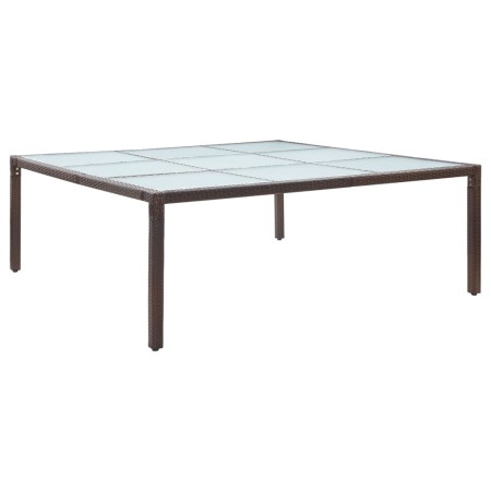 Mesa de comedor de jardín ratán sintético marrón 200x200x74 cm de vidaXL, Mesas de jardín - Ref: Foro24-46131, Precio: 240,99...