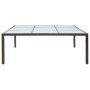 Brown synthetic rattan garden dining table 200x200x74 cm