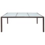 Mesa de comedor de jardín ratán sintético marrón 200x200x74 cm de vidaXL, Mesas de jardín - Ref: Foro24-46131, Precio: 240,99...