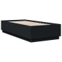 Estructura cama con luces LED madera ingeniería negro 90x200 cm de , Camas y somieres - Ref: Foro24-3209633, Precio: 146,91 €...