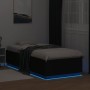 Estructura cama con luces LED madera ingeniería negro 90x200 cm de , Camas y somieres - Ref: Foro24-3209633, Precio: 146,91 €...