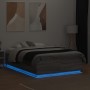 Sonoma gray wood bed frame with LED lights 140x190 cm by , Beds and slatted bases - Ref: Foro24-3209644, Price: 165,78 €, Dis...