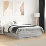 Sonoma gray wood bed frame with LED lights 140x190 cm by , Beds and slatted bases - Ref: Foro24-3209644, Price: 165,78 €, Dis...