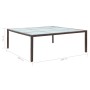Brown synthetic rattan garden dining table 200x200x74 cm