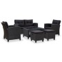 Set aus 6-teiligen Gartensofas und Kissen Kunstrattan schwarz von vidaXL, Outdoor-Sofas - Ref: Foro24-46151, Preis: 480,67 €,...