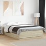 Estructura cama con luces LED madera roble Sonoma 150x200 cm de , Camas y somieres - Ref: Foro24-3209606, Precio: 180,93 €, D...