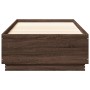 Estructura cama con luces LED madera marrón roble 100x200 cm de , Camas y somieres - Ref: Foro24-3209631, Precio: 145,31 €, D...