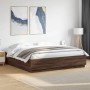 Bed frame with LED lights oak brown wood 180x200 cm by , Beds and slatted bases - Ref: Foro24-3209596, Price: 213,43 €, Disco...