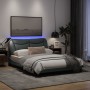 Bed frame with LED lights light gray fabric 120x200 cm by , Beds and slatted bases - Ref: Foro24-3213690, Price: 201,99 €, Di...