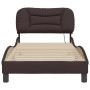 Estructura de cama con luces LED tela marrón oscuro 80x200 cm de , Camas y somieres - Ref: Foro24-3213665, Precio: 172,09 €, ...