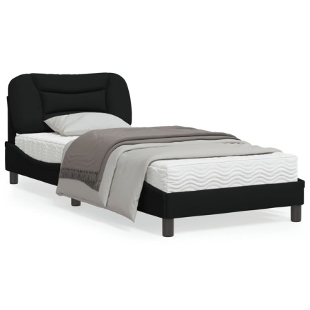 Estructura de cama con luces LED tela negro 90x190 cm de , Camas y somieres - Ref: Foro24-3213671, Precio: 157,09 €, Descuent...