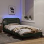 Bed frame with LED lights dark gray fabric 100x200 cm by , Beds and slatted bases - Ref: Foro24-3213684, Price: 165,82 €, Dis...