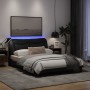 Estructura de cama con luces LED tela negro 120x200 cm de , Camas y somieres - Ref: Foro24-3213692, Precio: 203,81 €, Descuen...