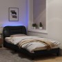 Bed frame with LED lights black fabric 90x200 cm by , Beds and slatted bases - Ref: Foro24-3213678, Price: 158,78 €, Discount: %