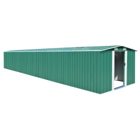 Cobertizo de jardín acero galvanizado verde 257x779x181 cm de vidaXL, Cobertizos - Ref: Foro24-47032, Precio: 899,70 €, Descu...