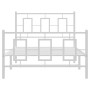 White metal bed frame with headboard and footboard 100x190 cm by , Beds and slatted bases - Ref: Foro24-374302, Price: 87,54 ...