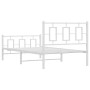 White metal bed frame with headboard and footboard 100x190 cm by , Beds and slatted bases - Ref: Foro24-374302, Price: 87,54 ...