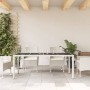 Garden table glass surface white PE rattan 190x90x75cm by , Garden tables - Ref: Foro24-368129, Price: 161,85 €, Discount: %