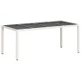 Garden table glass surface white PE rattan 190x90x75cm by , Garden tables - Ref: Foro24-368129, Price: 161,85 €, Discount: %