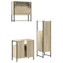 Set de muebles de baño 3 pzas madera contrachapada roble Sonoma de , Muebles de baño - Ref: Foro24-3214696, Precio: 172,99 €,...