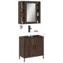 Set de muebles baño 2 pzas madera contrachapada marrón roble de , Muebles de baño - Ref: Foro24-3214724, Precio: 133,62 €, De...